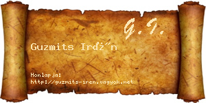 Guzmits Irén névjegykártya