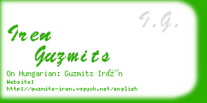 iren guzmits business card